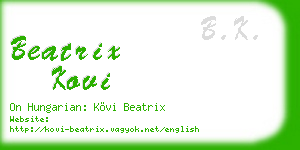 beatrix kovi business card